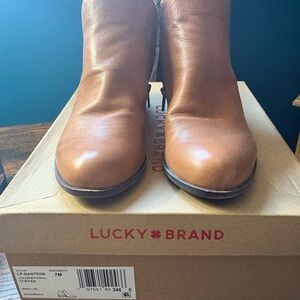 Lucky Brand Tan Leather Ankle Boots